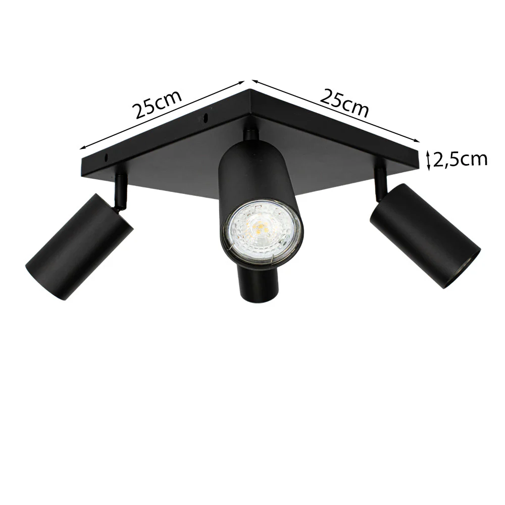 Opbouw plafond spot | Vierkant | Excl. spots | zwart | GU10 fitting - Image 9