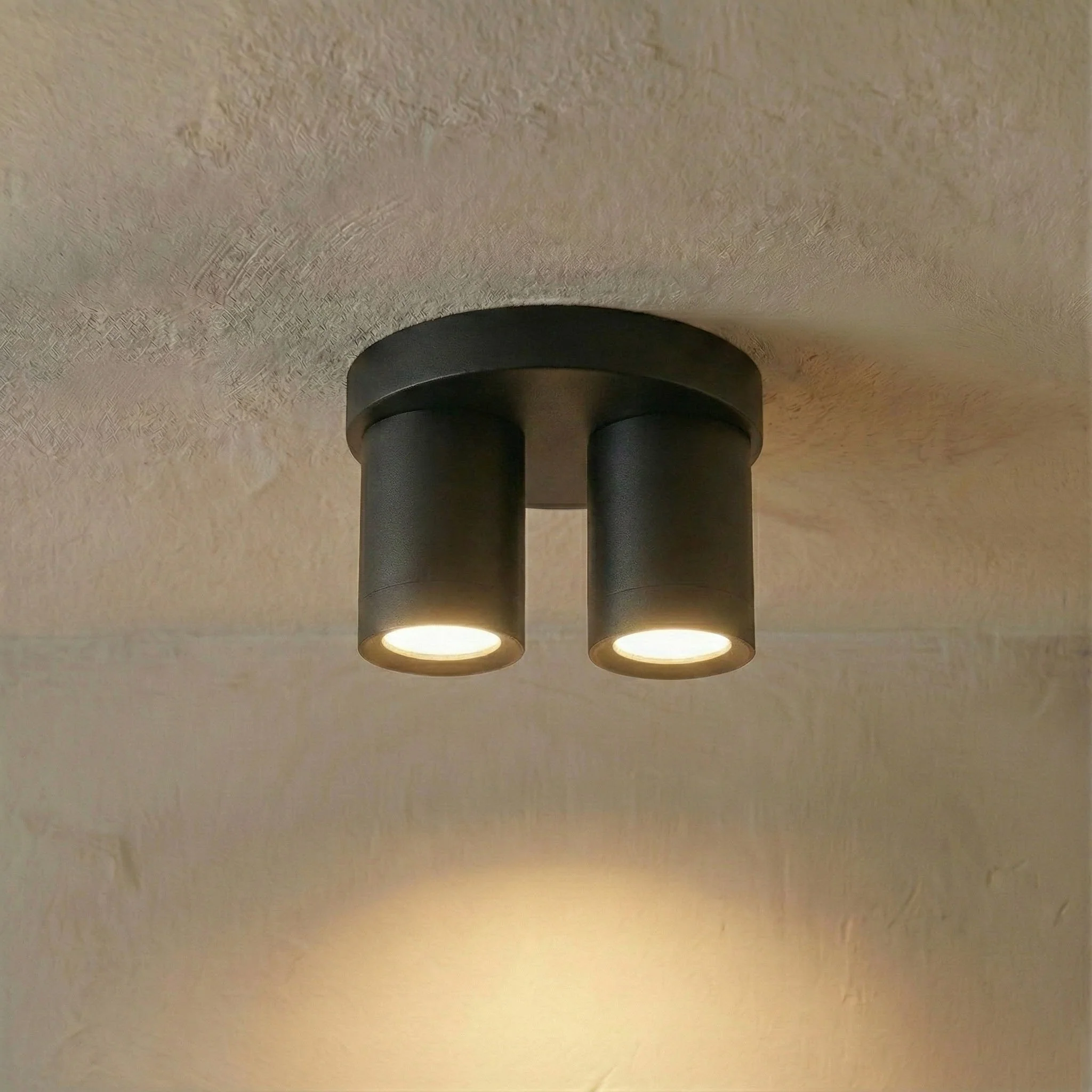 Opbouw Plafondspot LEXI | 2x GU10 fitting | Rond | Zwart | IP44 - Image 3