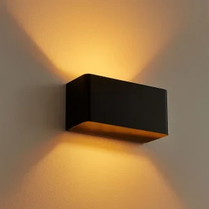 High Light | LED Cube Wandlamp | DIMBAAR | 2700K | 6W | Zwart | Medium Stretto
