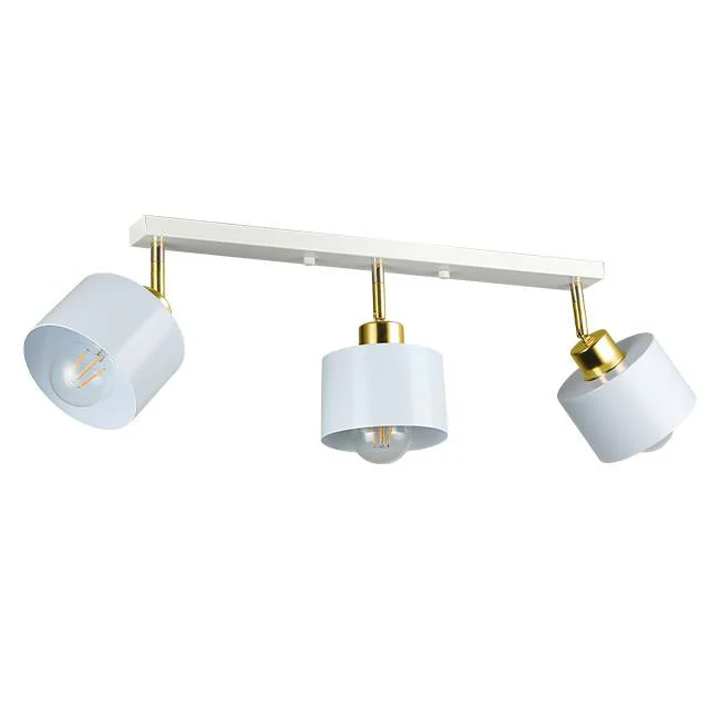Opbouw Plafondspot | 3-Voudig | Wit / Goud | 3x E-27 - Image 2