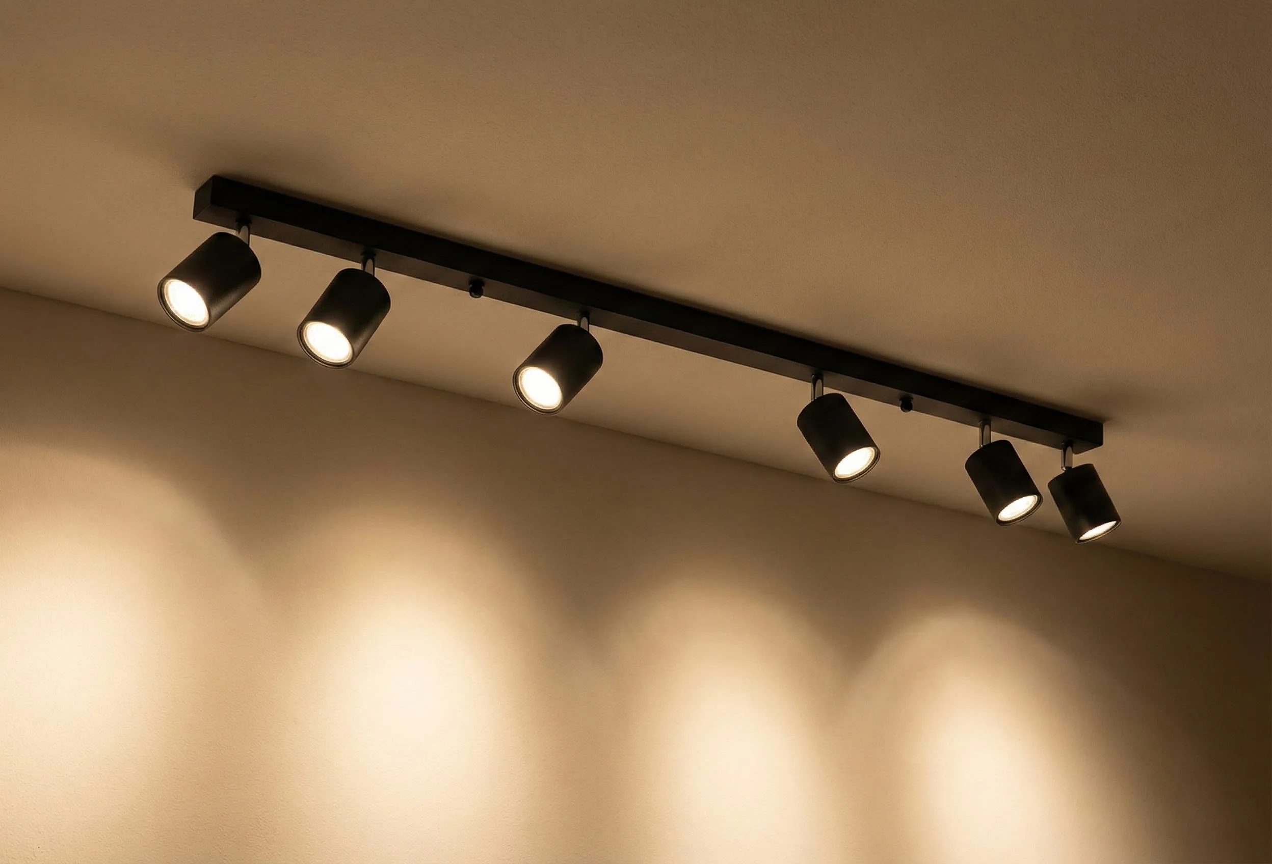 Moderne plafond spot 6-voudig | opbouw | zwart | 6 x GU10 fitting